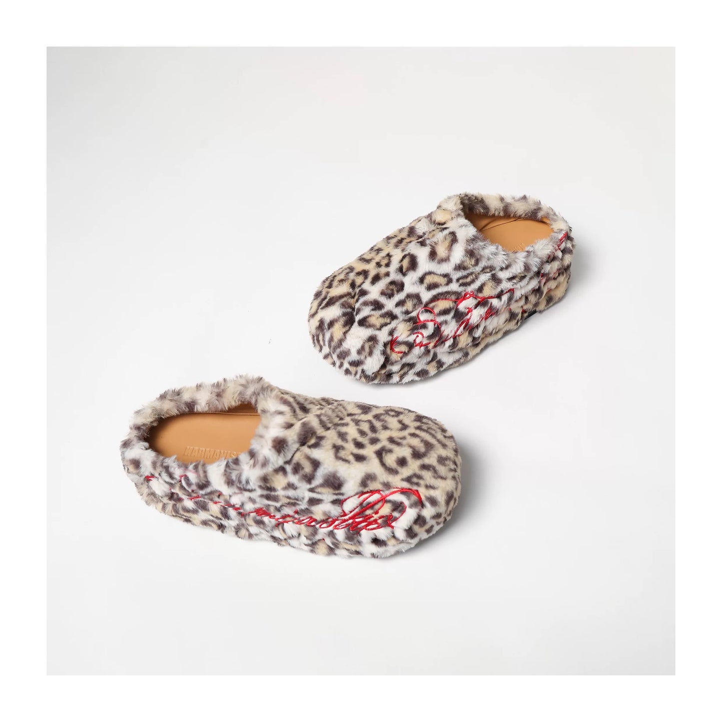Leopard Faux-Leather Winter Slippers