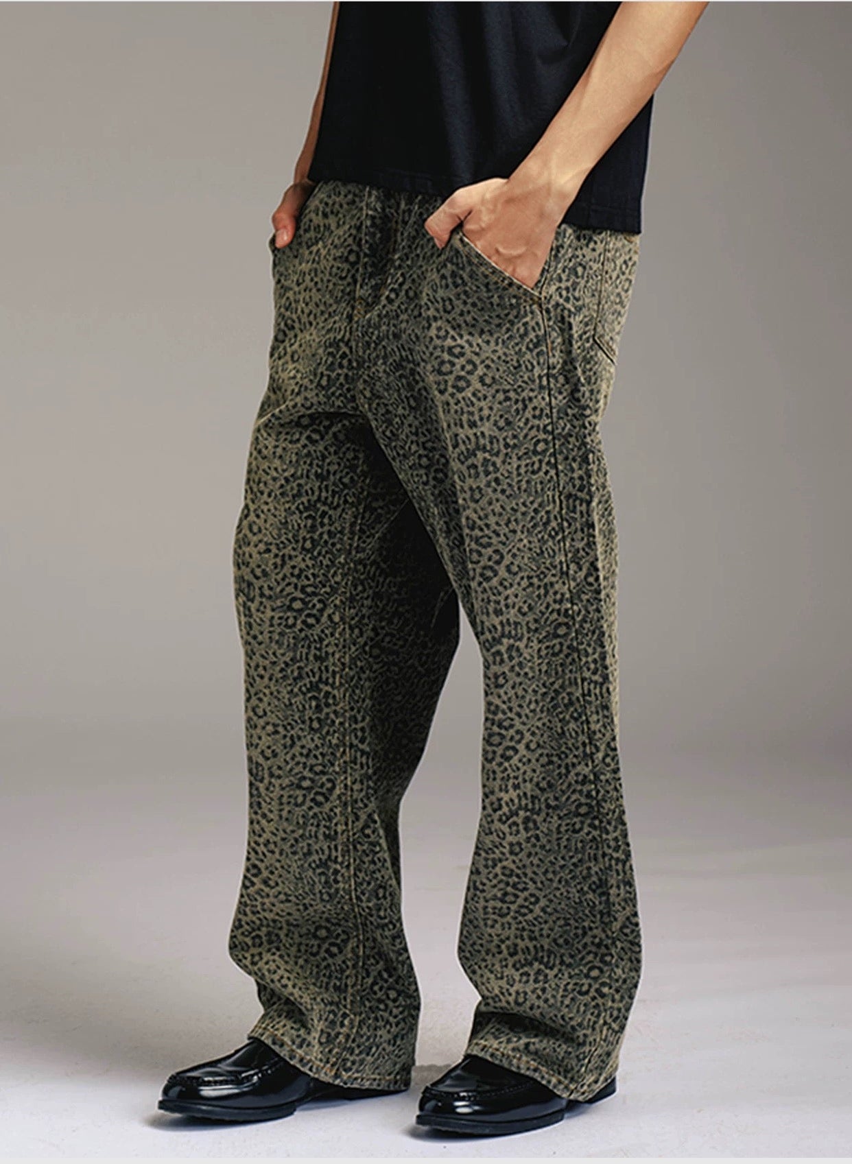 Leopard Print Demin Pants