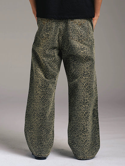 Leopard Print Demin Pants