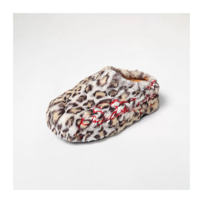 Leopard Faux-Leather Winter Slippers