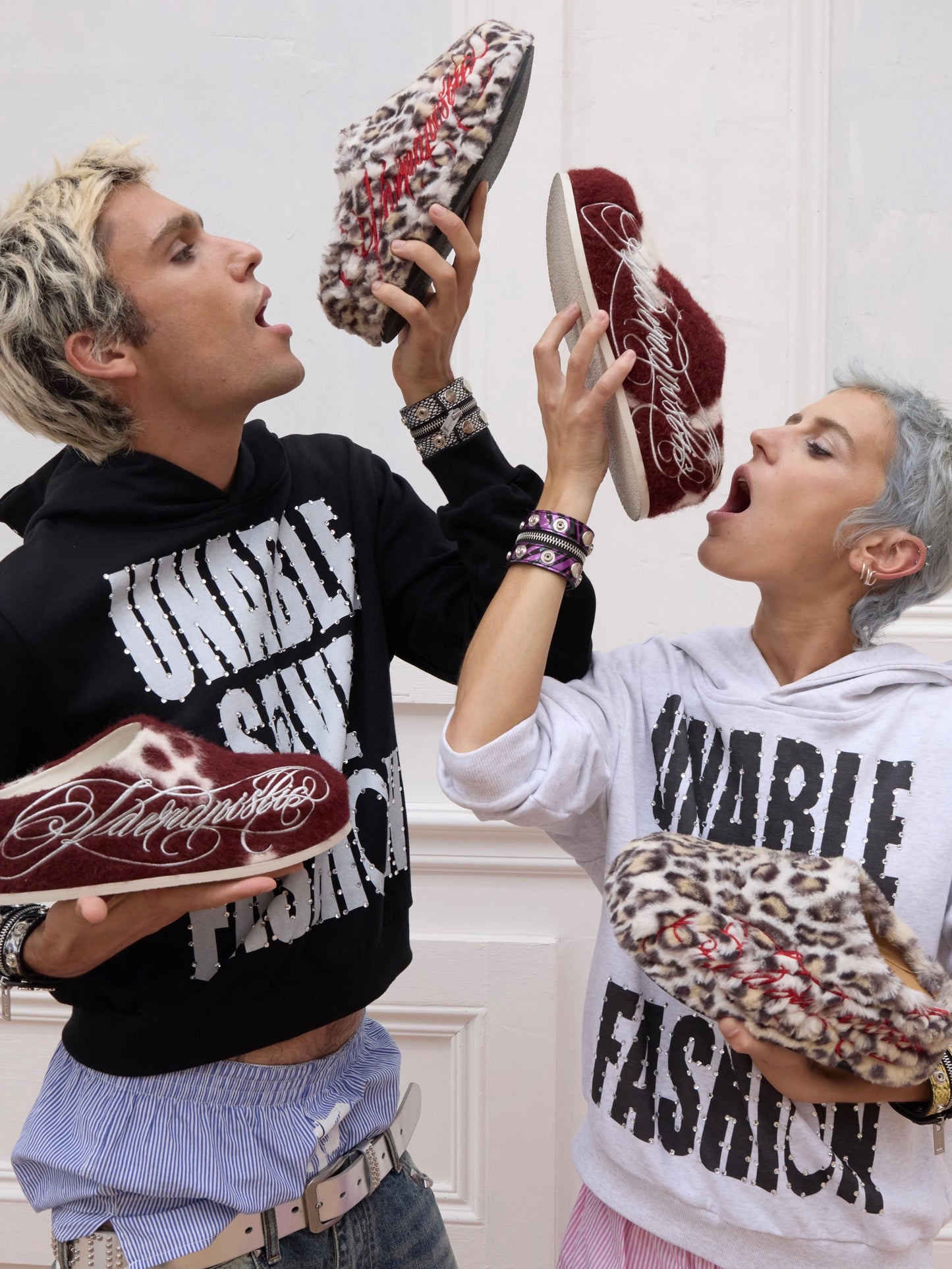 Leopard Faux-Leather Winter Slippers