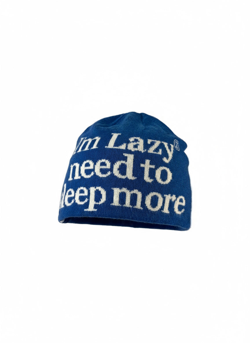 “I’m Lazy Need to Sleep More” Knit Beanie