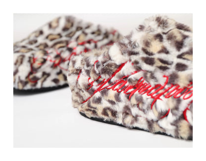 Leopard Faux-Leather Winter Slippers