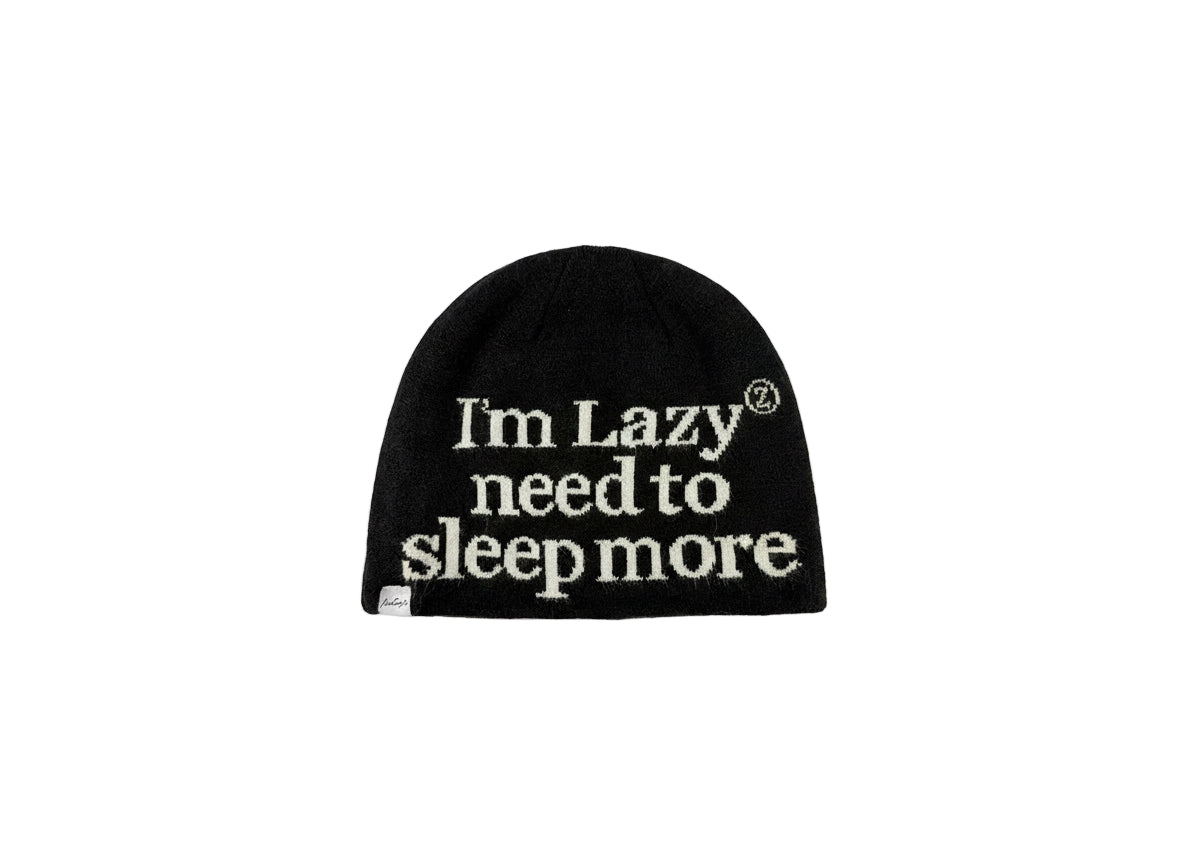 “I’m Lazy Need to Sleep More” Knit Beanie