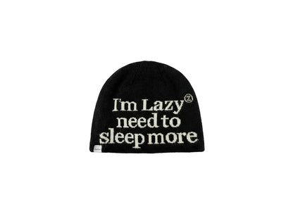 “I’m Lazy Need to Sleep More” Knit Beanie