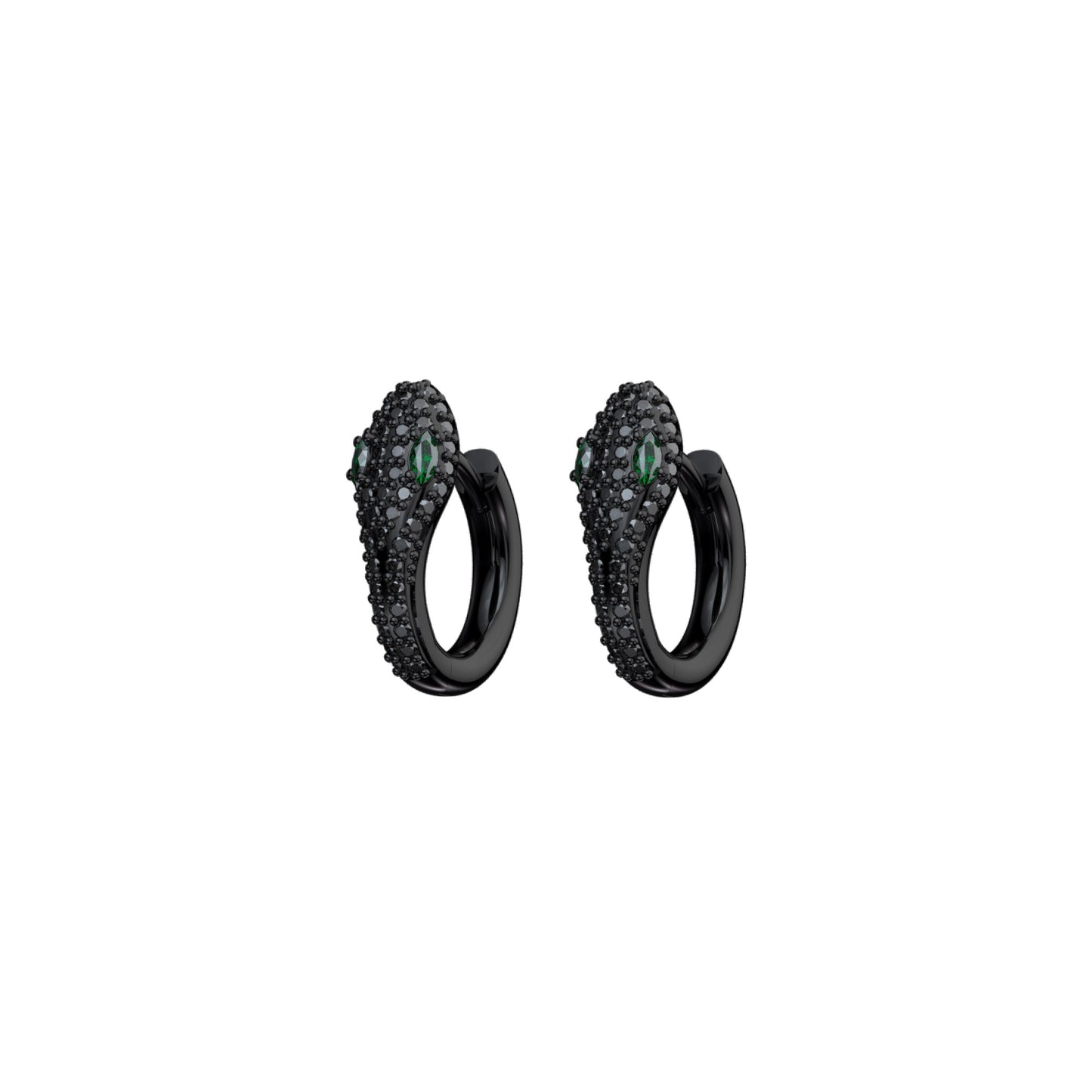 Green Serpent Hoop Earring S925 Silver