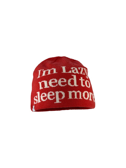 “I’m Lazy Need to Sleep More” Knit Beanie