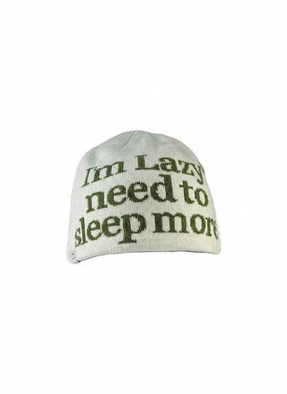“I’m Lazy Need to Sleep More” Knit Beanie