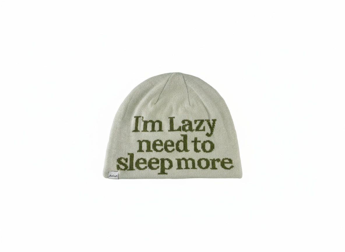 “I’m Lazy Need to Sleep More” Knit Beanie