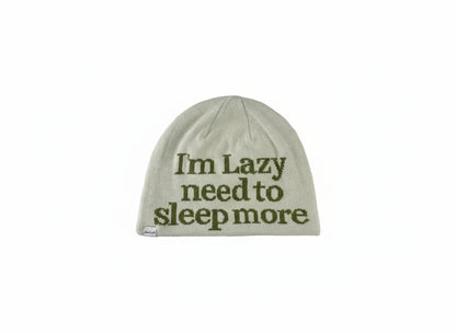 “I’m Lazy Need to Sleep More” Knit Beanie